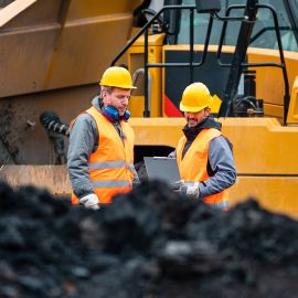 Kohle an einer Baustelle